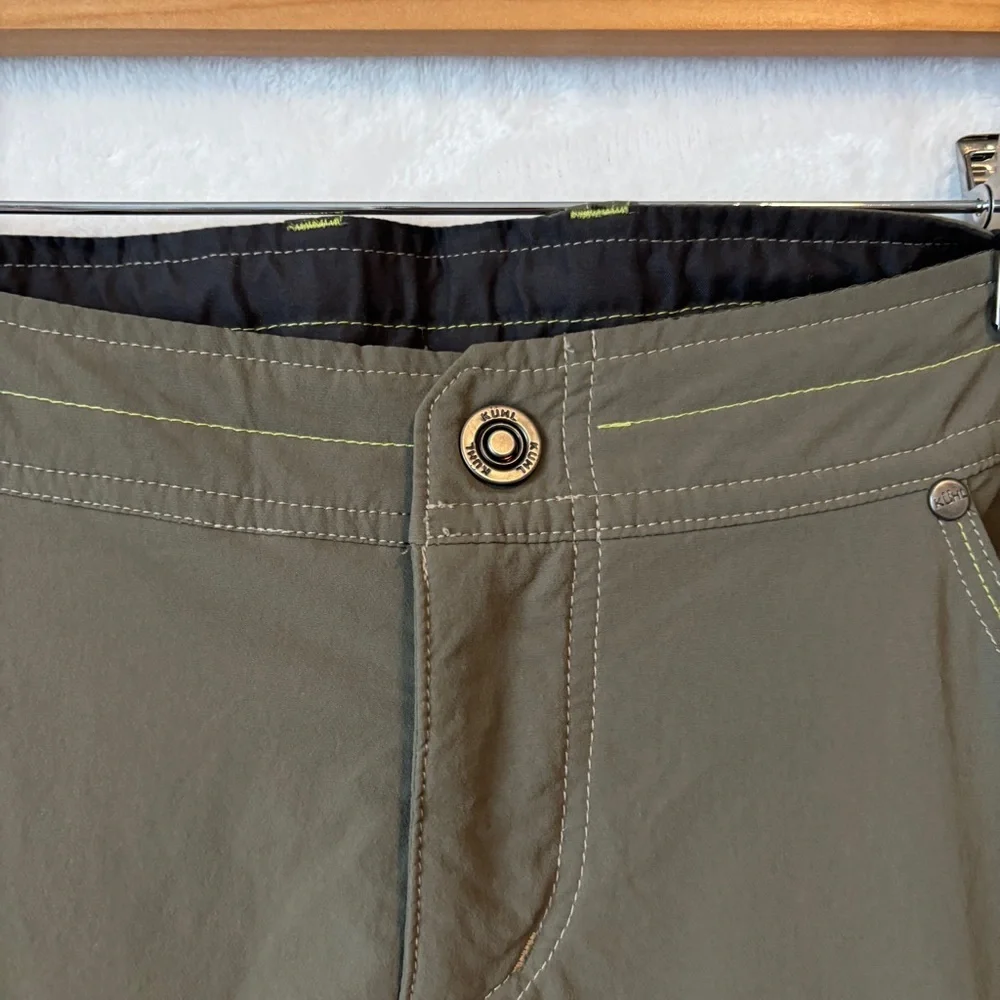 KUHL womens green Anika Convertible Soft-Shell Pants zip‎ off to shorts size 14 - Picture 3 of 13